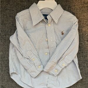 Ralph Lauren Light Blue & White Striped Button-Down Shirt